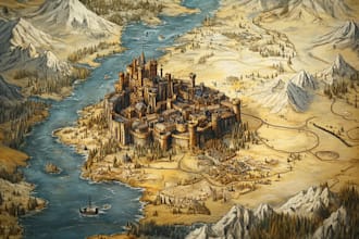 draw a custom map for fantasy, scifi, book or boardgame