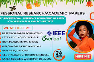 format apa, mla, harvard, ieee references and convert papers to latex