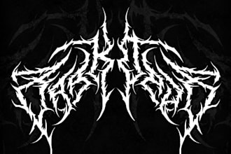 create death, black metal, grindcore, hardcore band logo
