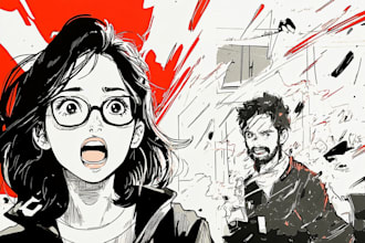a comic illustrations for your anime and manga book pages