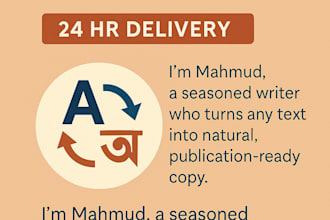 lightning fast bengali to english translation 24 hrs or less