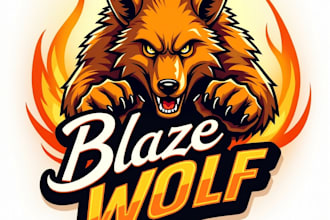 design high quality blaze wolf mascot logo with fastest delivery