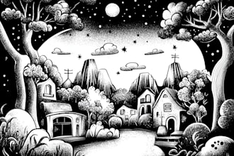 draw black and white illustrations