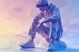 create any geometric low poly illustration within 24 hours