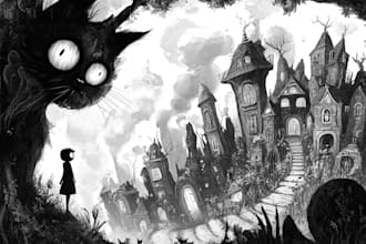 draw black and white illustrations