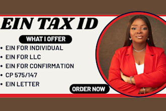 get your ein tax id for your company and sole from irs
