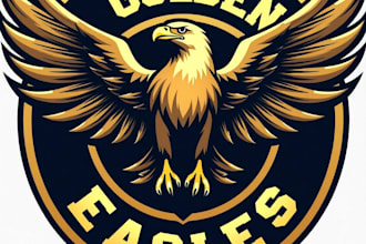design high quality golden eagle mascot logo with unlimited revision