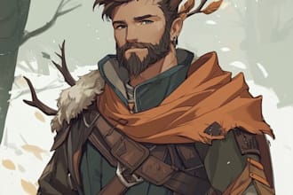 draw a dnd character art and fantasy character art