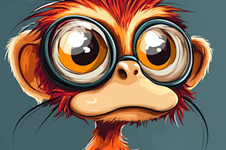 draw an eyecatchy mascot, animal cartoon character