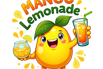 design high quality mango lemonade juice mascot logo with fastest delivery