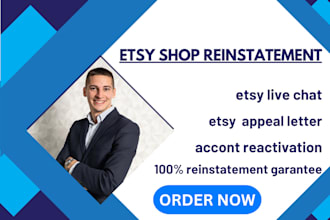 do all etsy reinstatement type, etsy appeal, etsy violation remove
