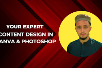 be your expert unique content design in canva and photoshop