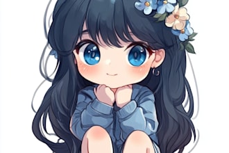 make anime character sheet design for you
