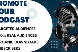 promote your podcast on spotify,apple, iheart to grow real audience and download