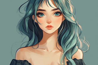 draw your character in anime pencil sketch style
