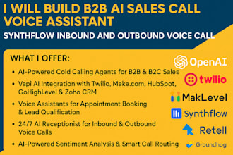 build a2p ai sales call voice assistant synthflow inbound and outbound voicecall