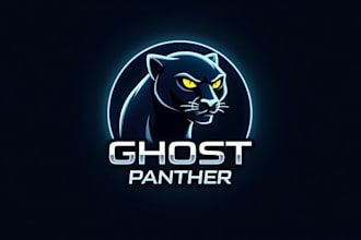 design outstanding ghost panther mascot logo with express delivery