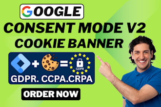 setup cookie consent mode v2 with GTM for ga4 and google ads conversion tracking