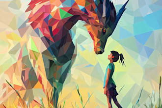 create polygonal and low poly illustrations within one day
