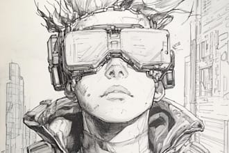 cyberpunk art anime illustration for you