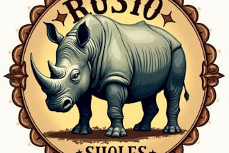 design high quality rhino vintage and rustic logo with fastest delivery