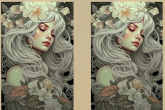 illustrate tarot card design oracle card with fantasy art nouveau, dark art