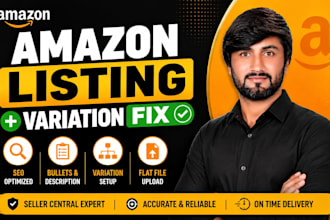 create amazon product listing and fix variation listing issues