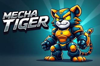 design outstanding mecha tiger mascot logo for you with unlimited revision
