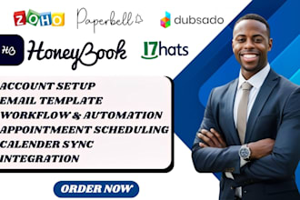 do CRM automation with honeybook dubsado clickup zoho 17hats workflow scheduling