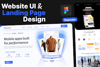 design modern figma landing page, saas website UI UX design