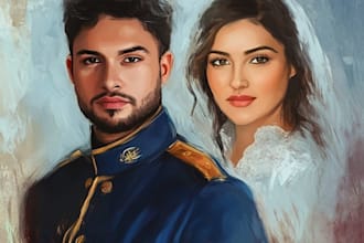 digital portrait oil painting from photo