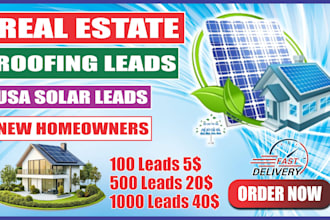 do USA solar, roofing, new homeowner and mortgage leads with bulk skip tracing