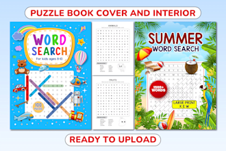 design unique word search puzzle book for KDP