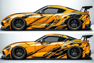 make awesome car wrap design or racing car wrap