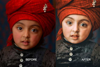 retouch of a model portrait photos or people photography