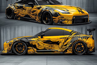 do amazing car wrap design or vehicle signage