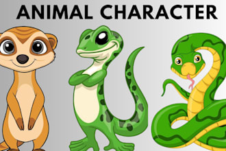make animal character chibi charater animal cartoon logo children book