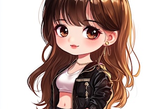 draw chibi anime art and character design