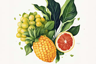 fruit, plant, or anything in digital watercolor