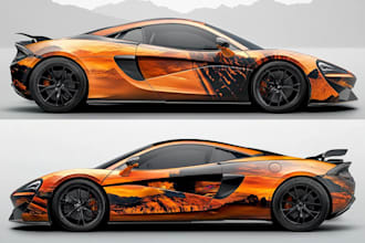 create branding vehicle wrap design for car, van or pickup