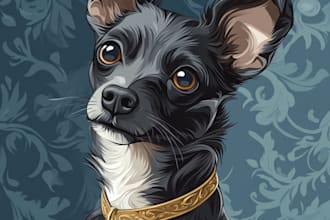 draw a caricature of your dog cat or other pet