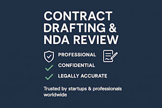 draft vet and proofread nda contracts and legal documents professionally