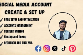 create,set up and optimize all of your social media account