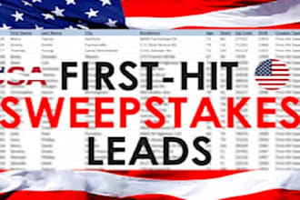 generate active first hits sweepstakes USA leads