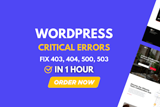 fix 403, 404, 500, 503, critical error, database error, fatal errors, http error
