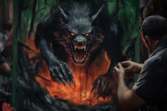 create dark art illustration