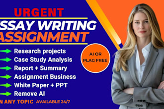 do essay writing, assignment, report, research and summary writing