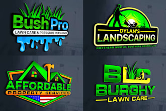 do premium agriculture, landscape,grass farm and lawn care logo