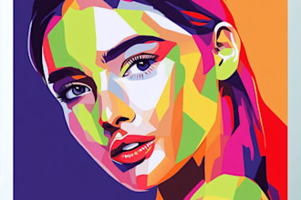 draw a pretty wrpap or abstract pop art portrait