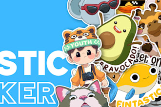 illustrate cute and simple sticker for you